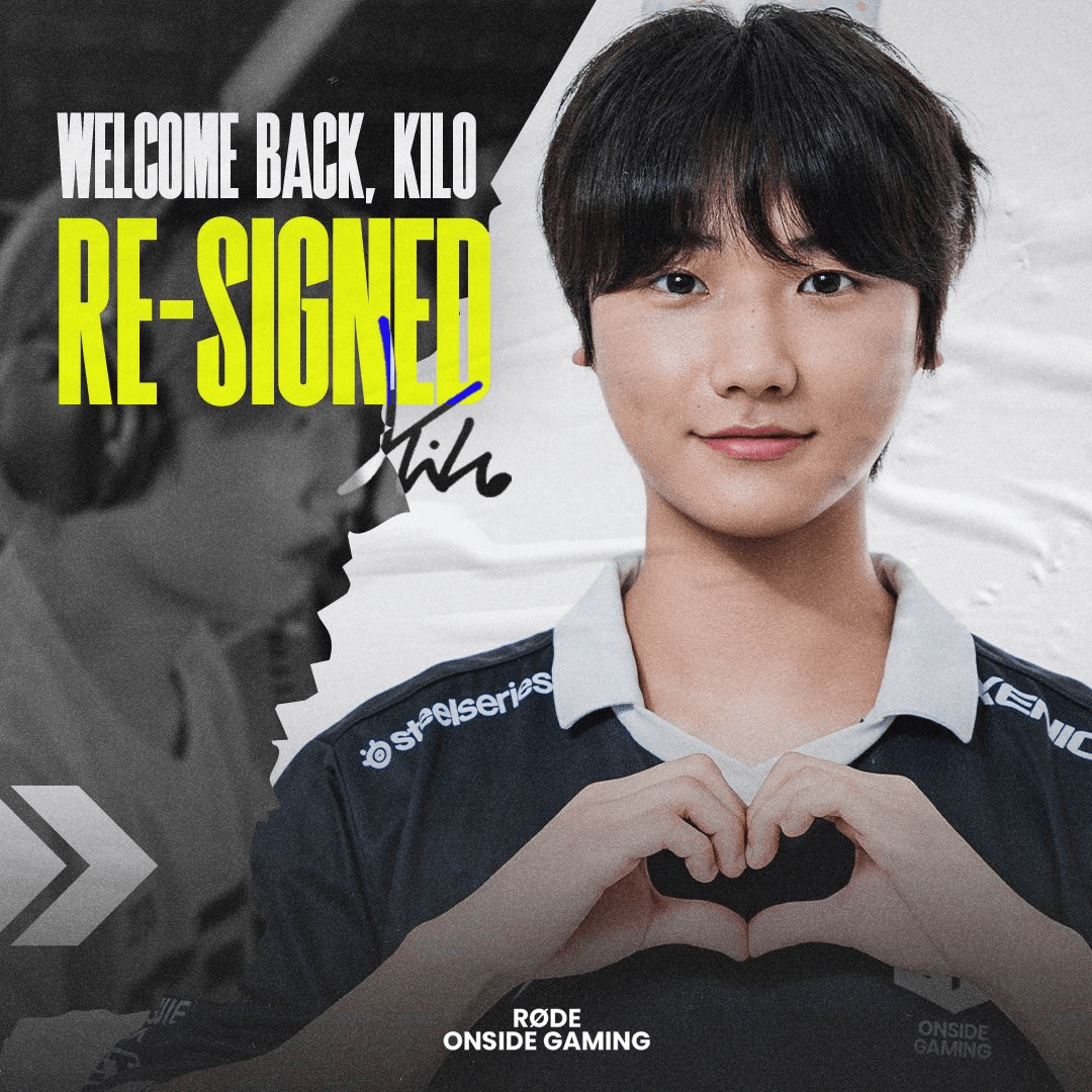 ONSIDE GAMING Kilo signing announcement photo.