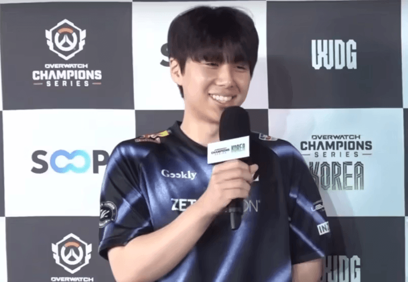 FiNN being interviewed after winning Player of the Match vs Falcons. Credit: OW Esports, WDG.