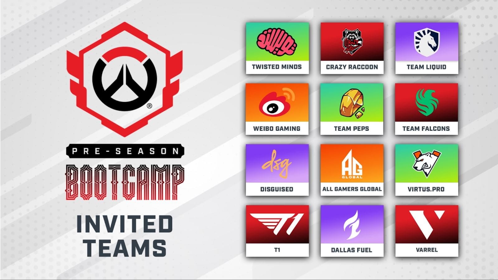 OWCS Pre-Season invited teams graphic