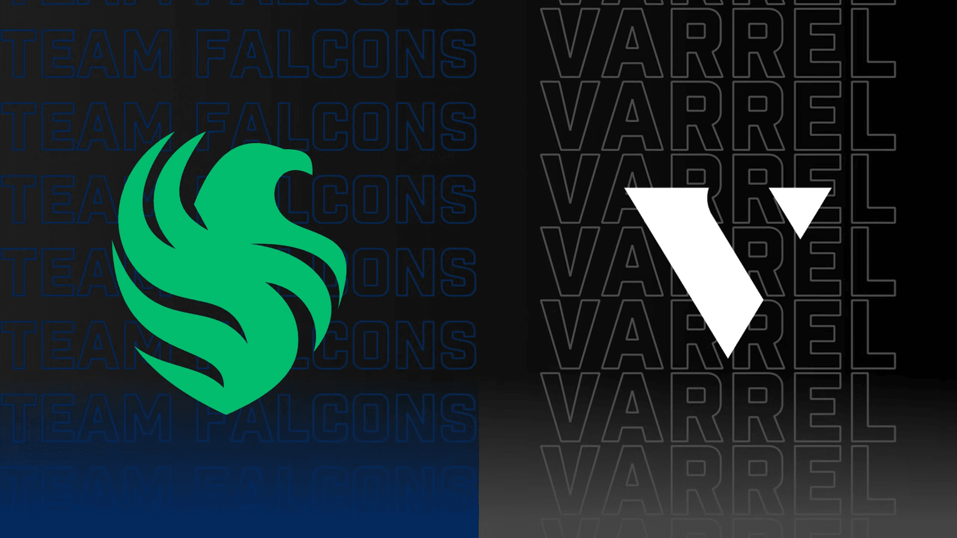 Team Falcons and VARREL logos.