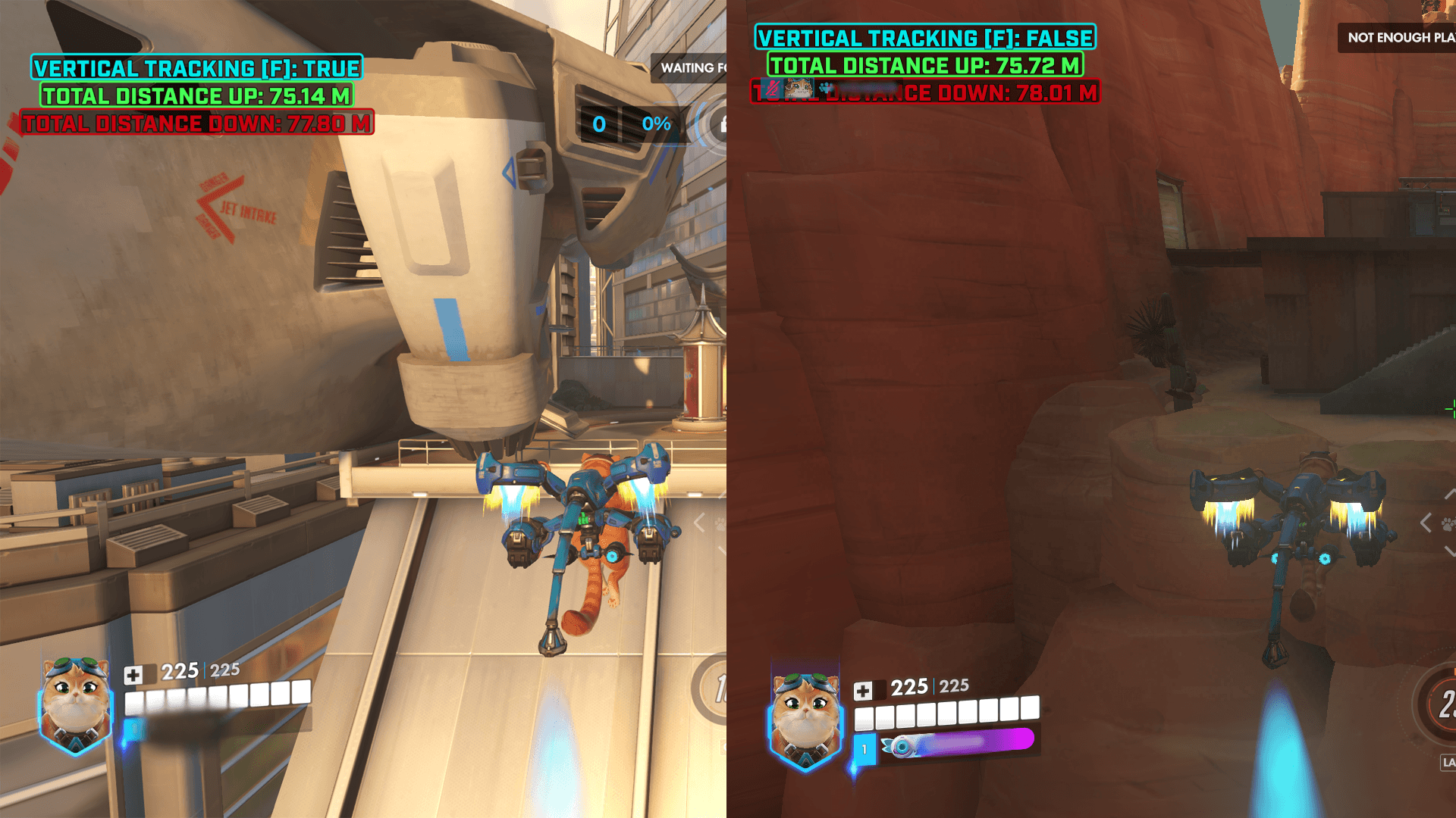 OPR total distance (left) vs. Live client total distance (right)